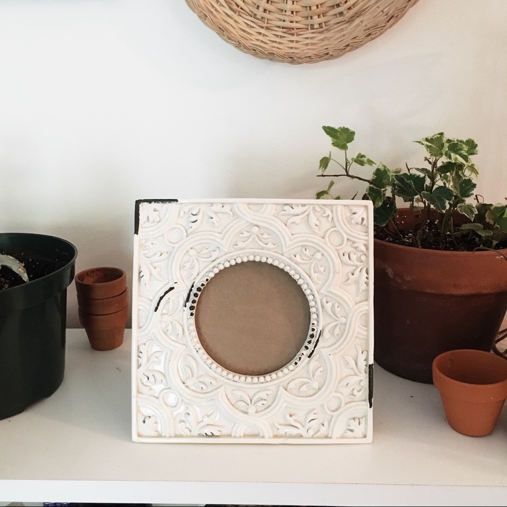 SOLD // Ivory Boho Chic Distressed Frame
